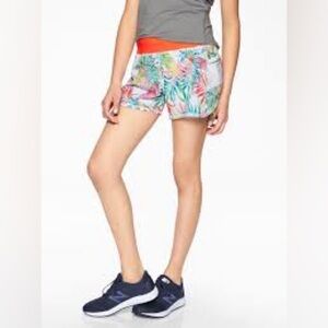 ATHLETA GIRL PRINTED RECORD BREAKER 3" SHORT TROPICAL LEAF Girls’ size XL/14